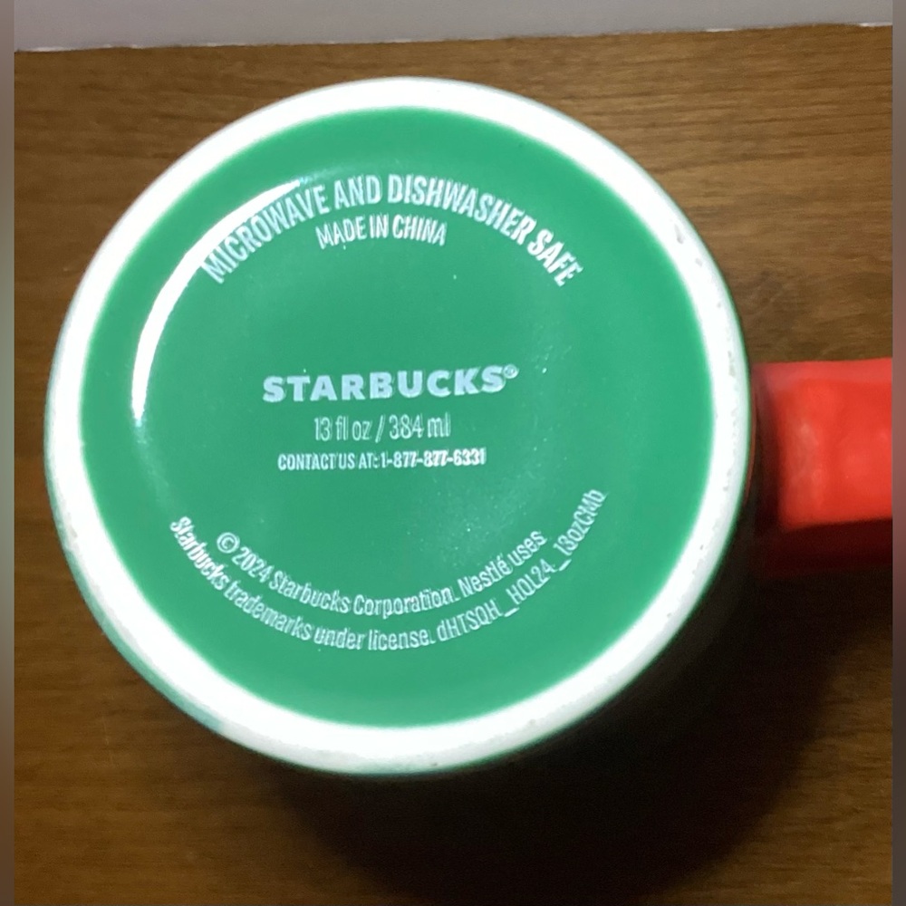 Starbucks 2024 Holiday Ceramic Mug with Red Handle - Picture 7 of 7